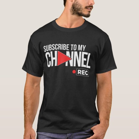 Subscribe To My Channel Rec Button Tee Tシャツ (正面)