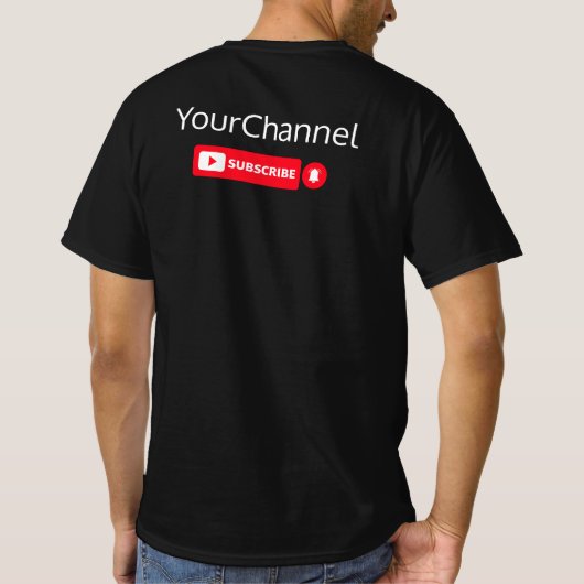 Subscribe Youtube Channel Name Custom T-Shirt Tシャツ (裏面)