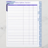 Subscriptionトラッカーのページ – 月払いまたは年払い (正面)