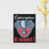 Subscription At Number 1 Funny Badminton  カード (黄色い花)