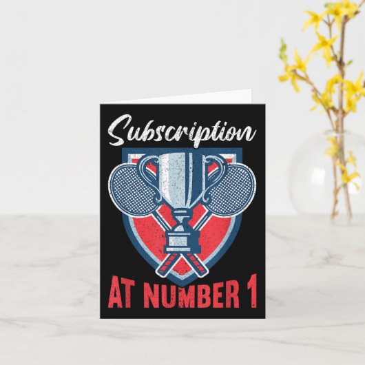 Subscription At Number 1 Funny Badminton  カード (黄色い花)