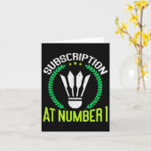 Subscription At Number 1 Funny Badminton  カード (黄色い花)