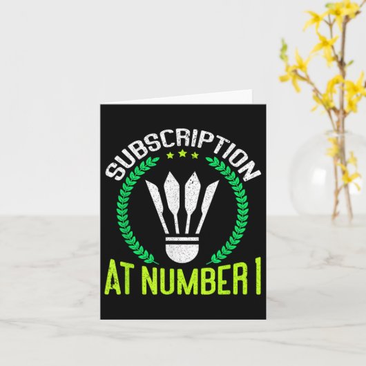 Subscription At Number 1 Funny Badminton カード (黄色い花)