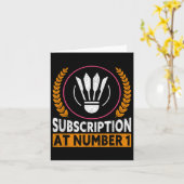 Subscription At Number 1 Funny Badminton  カード (黄色い花)