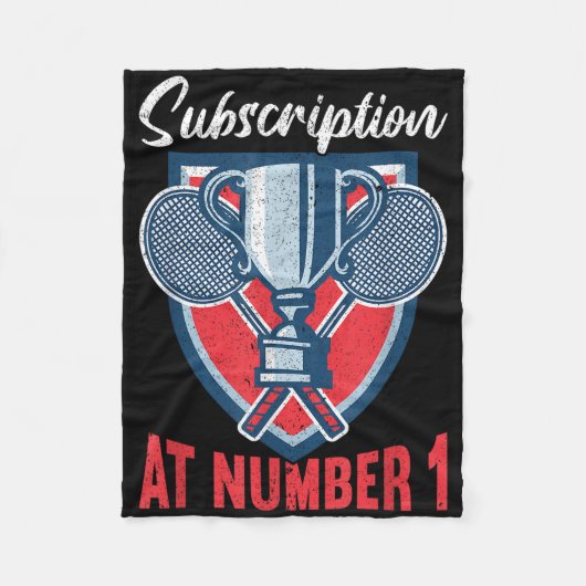 Subscription At Number 1 Funny Badminton  フリースブランケット (正面)