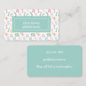 Substitute Teacher Business Calling Card Alphabet 名刺 (正面/裏面)