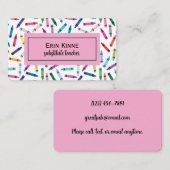 Substitute Teacher Business Calling Cards Crayons  名刺 (正面/裏面)