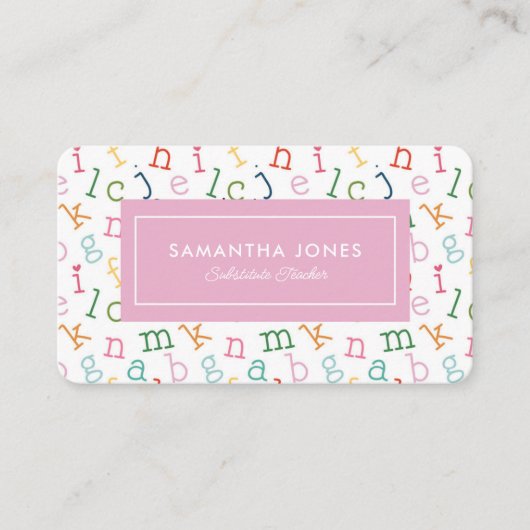 Substitute Teacher Calling Card Contact Info 名刺 (正面)