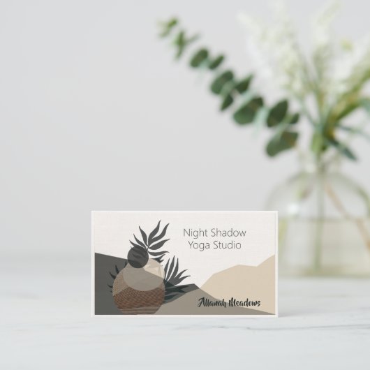 Subtle and Peaceful Yoga Teacher Business Card 名刺 (スタンド正面)