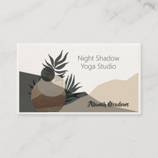 Subtle and Peaceful Yoga Teacher Business Card 名刺 (正面)