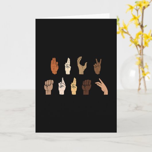 Subtle Anti-trump Blm Asl Sign Language  カード (黄色い花)