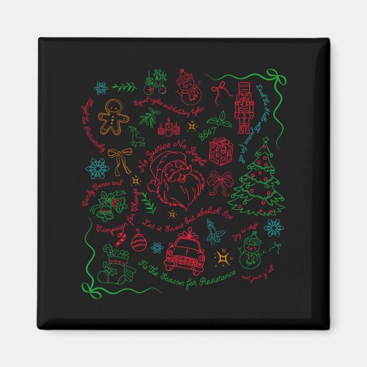 Subtle Anti Trump Christmas Funny Democracy Libera マグネット (正面)