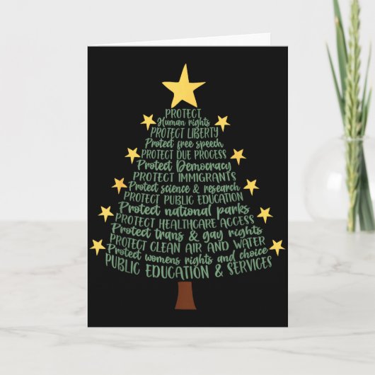 Subtle Anti Trump Funny Christmas Tree  カード (正面)