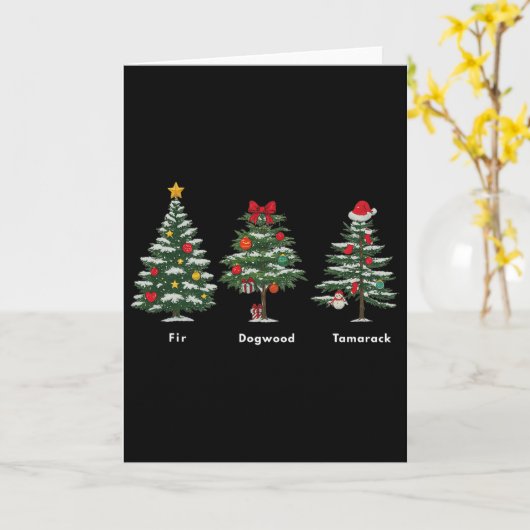 Subtle Anti Trump Hidden Message Christmas Tree  カード (黄色い花)