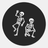 Subtle Anti Trump Hidden Message Dancing Skeleton ラウンドシール (正面)