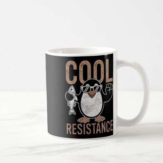 Subtle Cool Resistance Penguin Tariffs Protest Ant コーヒーマグカップ (右)