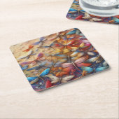 Subtle Dragonflies  スクエアペーパーコースター (アングル)