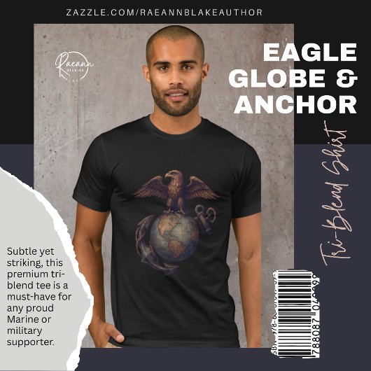 Subtle Eagle, Globe & Anchor Tri-Blend Shirt Tシャツ