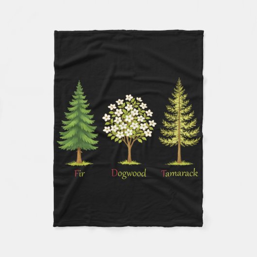 Subtle Fir Dogwood Tamarack Trees Anti Trump Natur フリースブランケット (正面)