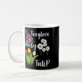 Subtle Floral Anti Trump Flowers Foxglove Daisy Tu コーヒーマグカップ (左)