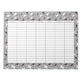 Subtle Geo Stars & Triangles – Grey  ノートパッド