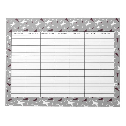 Subtle Geo Stars & Triangles – Grey  ノートパッド (正面)