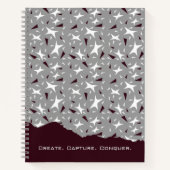 Subtle Geometry: Stars & Triangles – Grey ノートブック (正面)