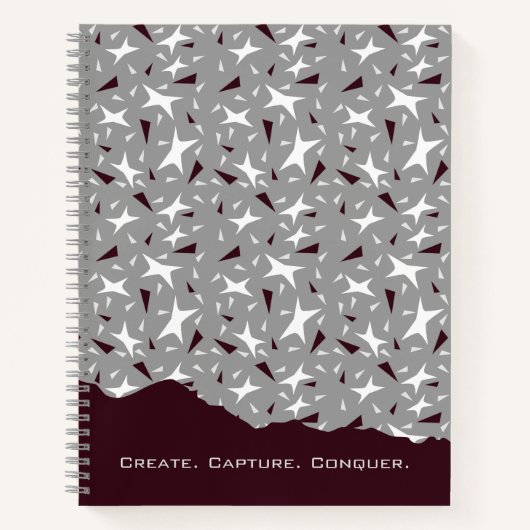 Subtle Geometry: Stars & Triangles – Grey ノートブック (正面)
