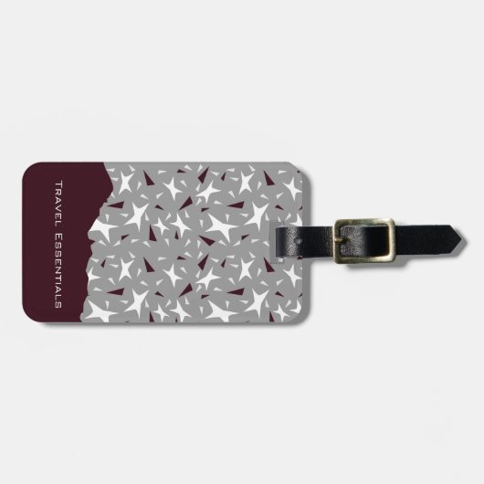 Subtle Geometry: Stars & Triangles – Grey ラゲッジタグ (正面横)