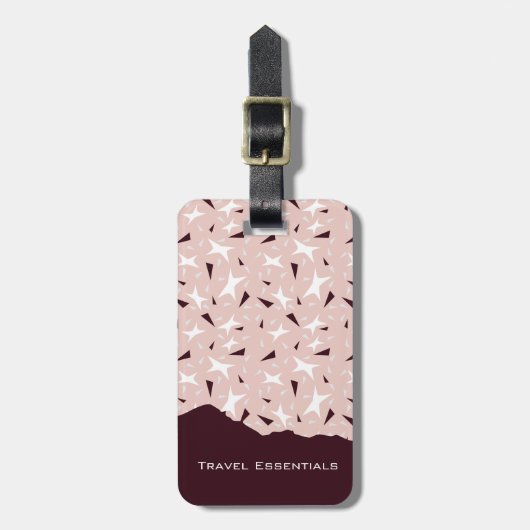 Subtle Geometry: Stars & Triangles – Pink ラゲッジタグ (正面縦)