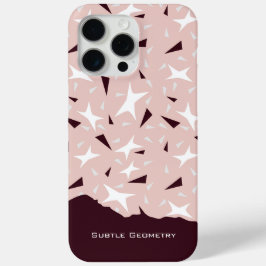 Subtle Geometry: Stars & Triangles – Pink iPhone 15 Pro Maxケース