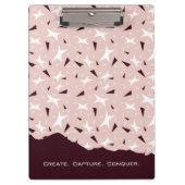 Subtle Geometry: Stars & Triangles – Pink Notebook クリップボード (正面)