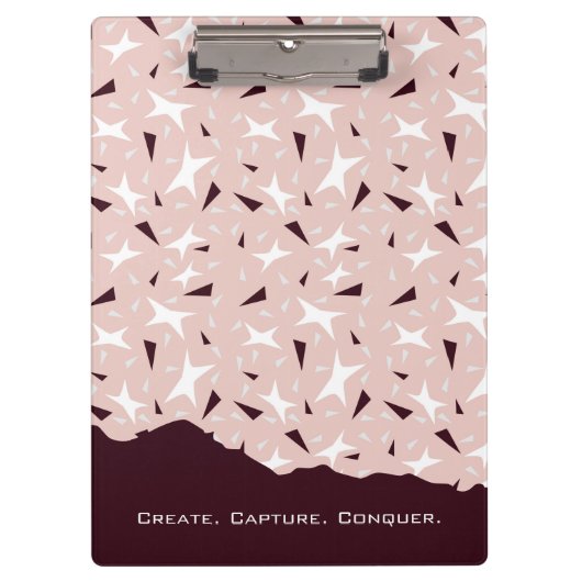 Subtle Geometry: Stars & Triangles – Pink Notebook クリップボード (正面)