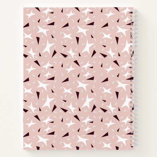 Subtle Geometry: Stars & Triangles – Pink Notebook ノートブック (裏面)