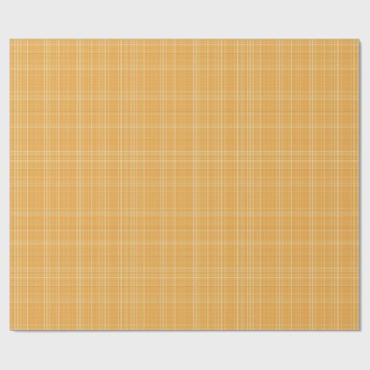 Subtle Golden Gingham Plaid ラッピングペーパー (フラット)