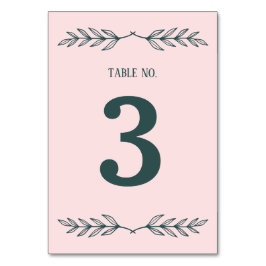 Subtle Grace Blush & Slate Gray Floral Wedding テーブルナンバー