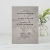 Subtle Leaves Elegant Modern Template QR Code 招待状 (スタンド正面)