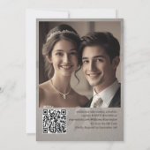 Subtle Leaves Elegant Modern Template QR Code 招待状 (裏面)