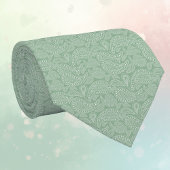 Subtle Paisley Sage Green White Spring Colors ネクタイ