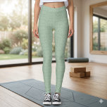 Subtle Paisley Sage Green White Spring Colors レギンス<br><div class="desc">These beautiful spring inspired leggings are perfect for spring, Easter, or any occasion calling for a subtle sage or mint green pattern. The vintage paisley is in white on a pale spring sage green -- just enough pattern to be interesting but with a soft subtle pattern for multiple occasions. These...</div>