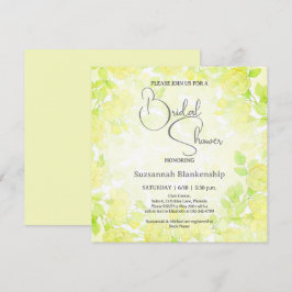 Subtle Pastel Floral Background Bridal Shower  招待状