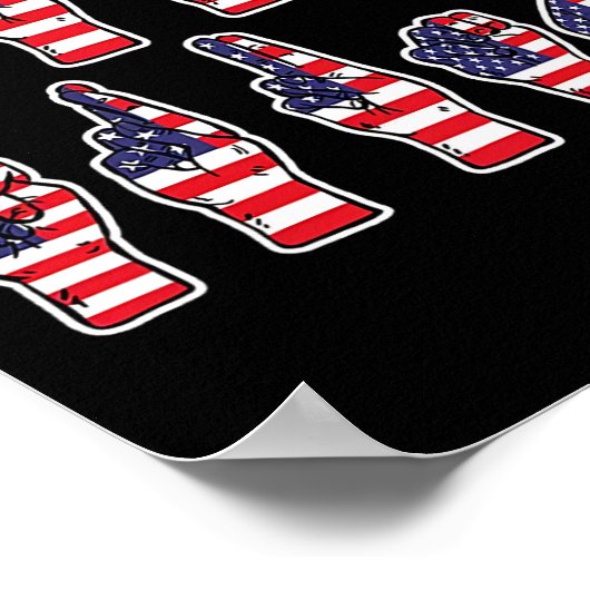 Subtle Resist Trump Asl Sign Language 4th Of July  ポスター (角)