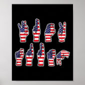 Subtle Resist Trump Asl Sign Language 4th Of July  ポスター (正面)