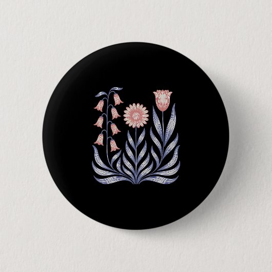 Subtle Resist Trump Foxglove Daisy Tulip Flower 4t 缶バッジ (正面)