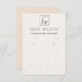 Subtle White Ceramic Texture Earring Display Logo 招待状 (正面/裏面)
