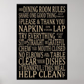 Subway Art Dining Room Rules ポスター (正面)