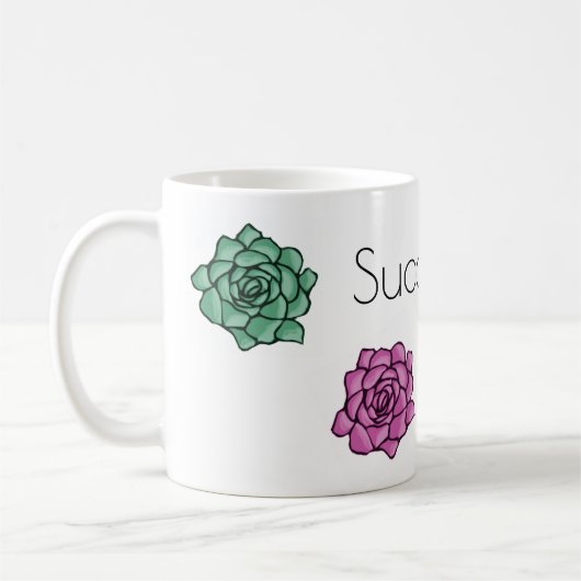Succ succulentsの上のそれ コーヒーマグカップ (左)