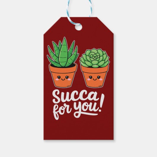 Succa For You – Cute Succulent Pun ギフトタグ (正面)