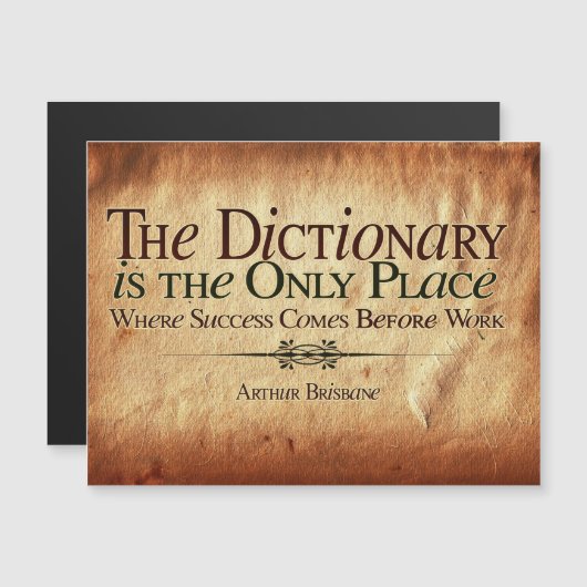 Success Comes Before Work Magnetic Postcard マグネット招待状 (正面/裏面)