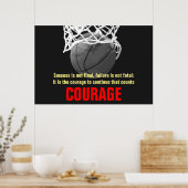 Success Courage Basketball Inspirational ポスター (キッチン)